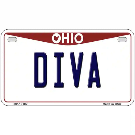 Diva Ohio Metal Novelty License Plate 7" x 4" (MP)