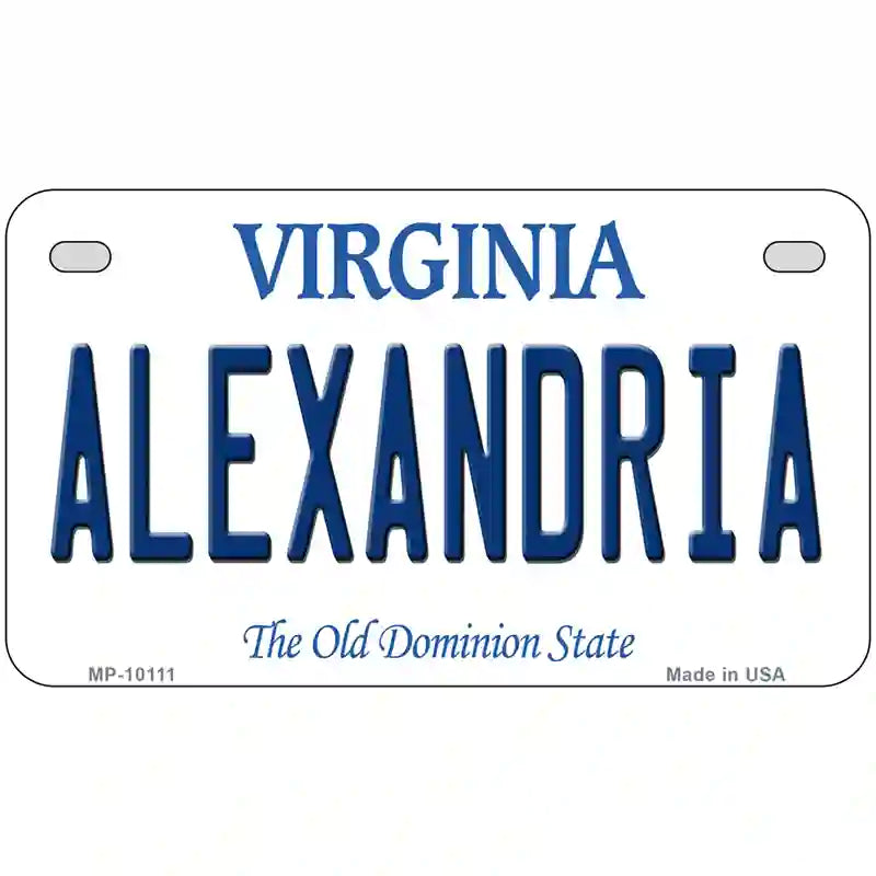 Alexandria Virginia Metal Novelty License Plate 7" x 4" (MP)