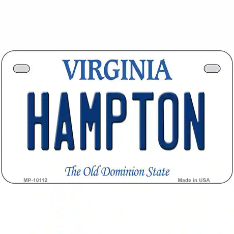 Hampton Virginia Metal Novelty License Plate 7" x 4" (MP)