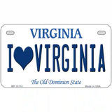 I Love Virginia Metal Novelty License Plate