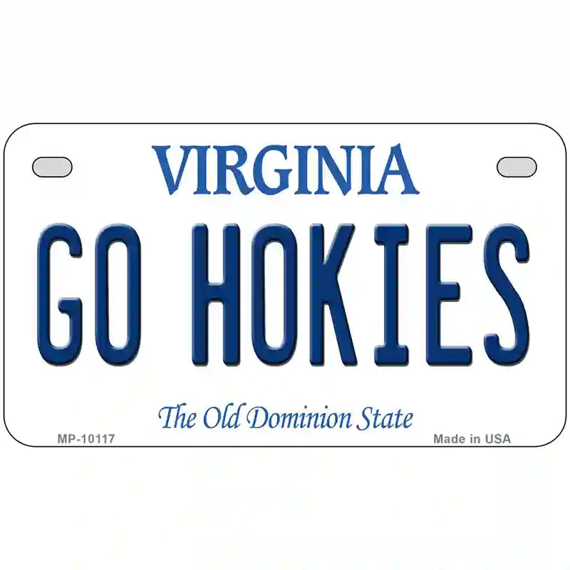 Go Hokies Virginia Metal Novelty License Plate 7" x 4" (MP)