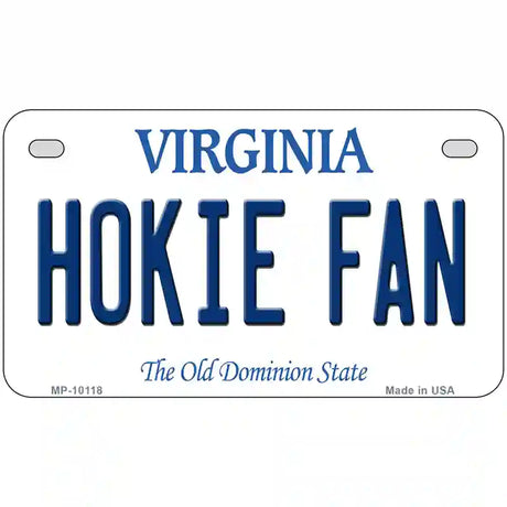 Hokie Fan Virginia Metal Novelty License Plate 7" x 4" (MP)