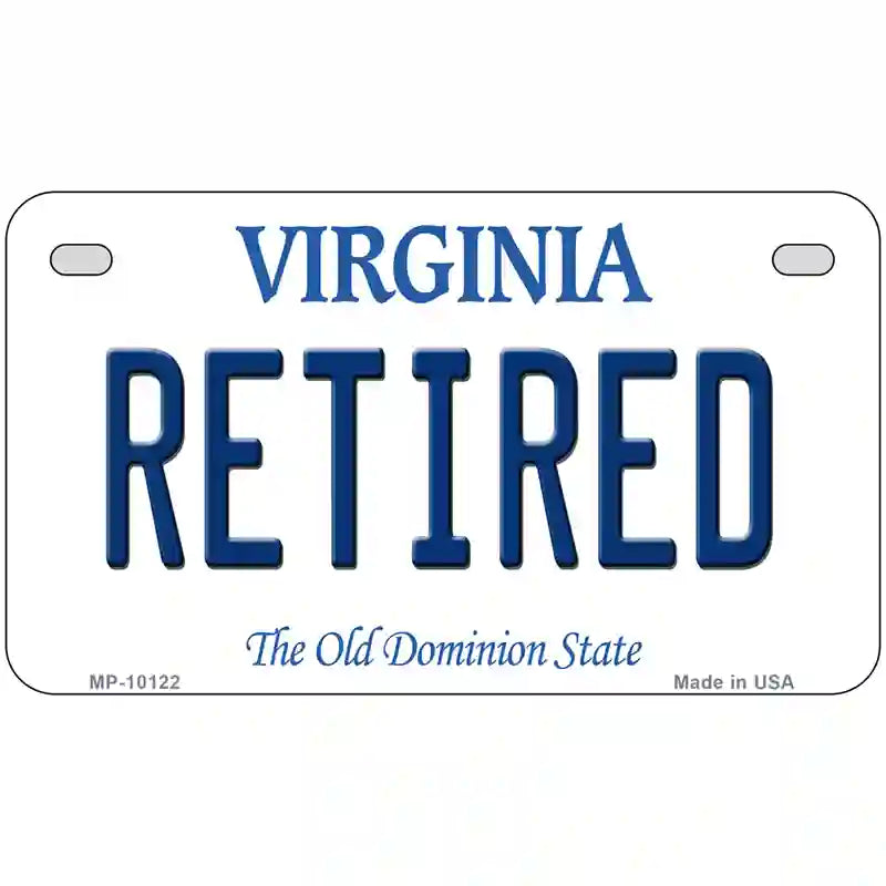 Retired Virginia Metal Novelty License Plate 7" x 4" (MP)