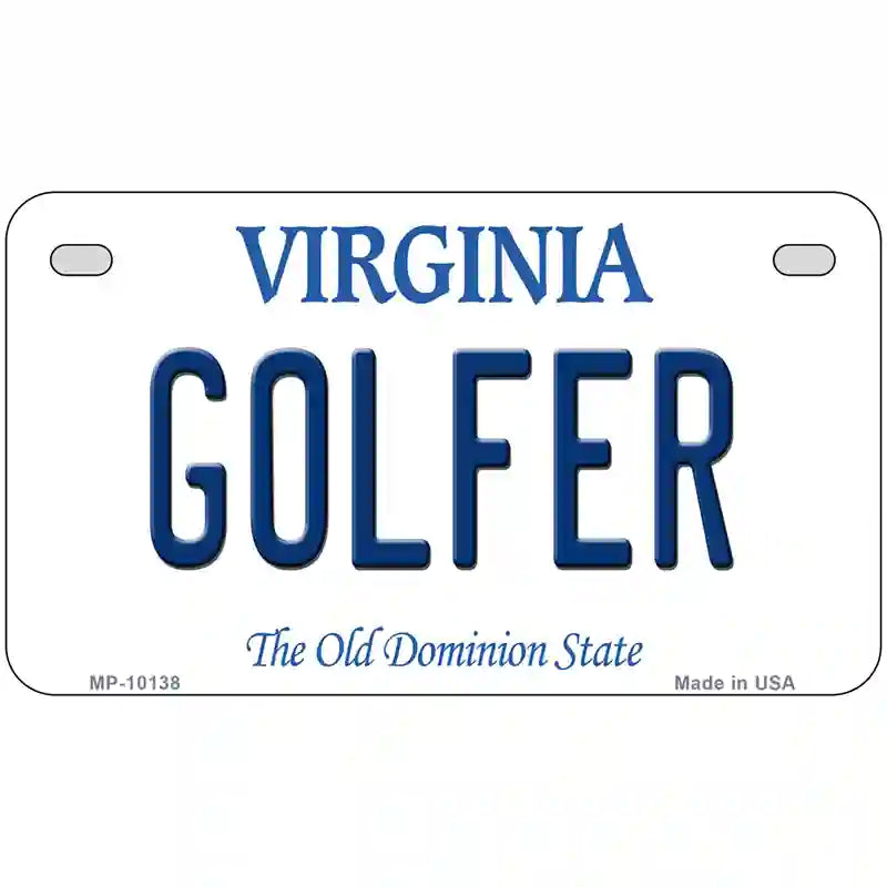 Golfer Virginia Metal Novelty License Plate 7" x 4" (MP)