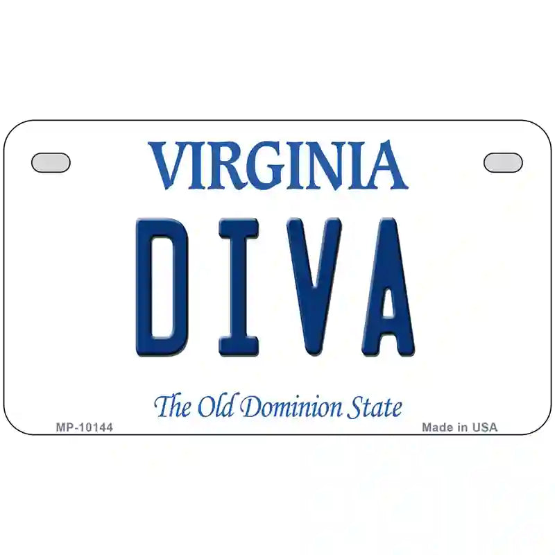 Diva Virginia Metal Novelty License Plate 7" x 4" (MP)