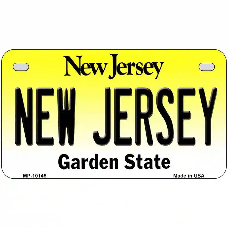 New Jersey Metal Novelty License Plate 7" x 4" (MP)