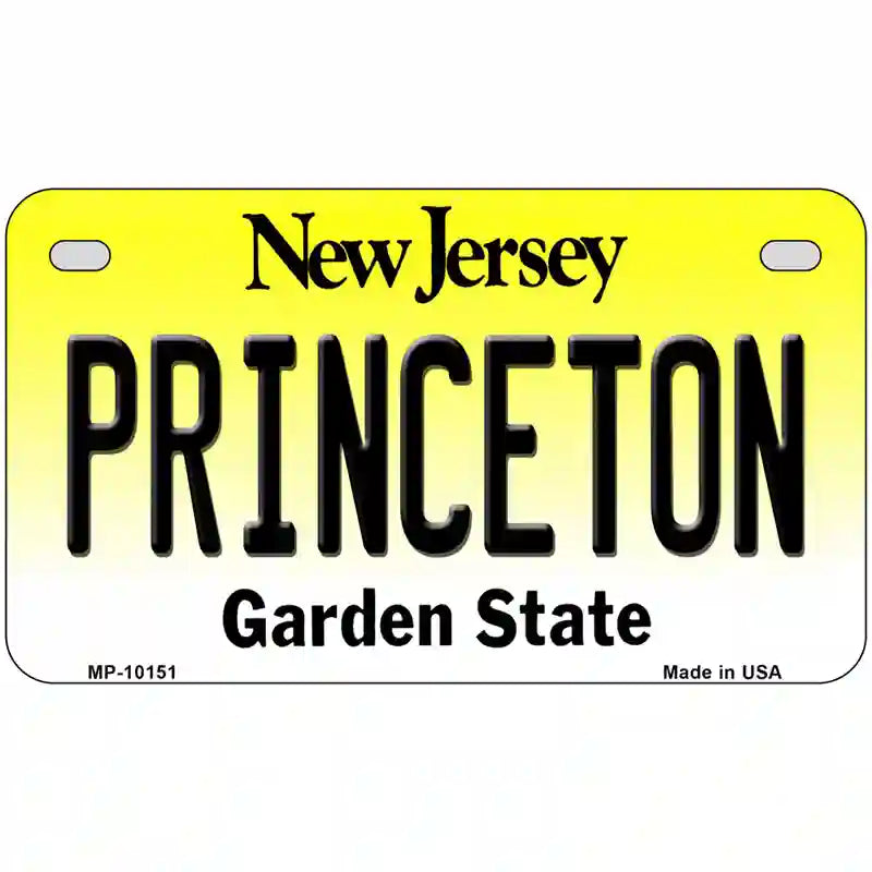 Princeton New Jersey Metal Novelty License Plate 7" x 4" (MP)