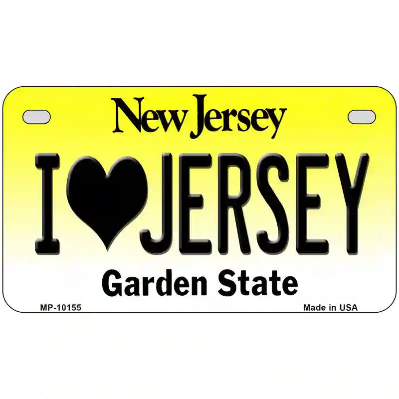 I Love Jersey New Jersey Metal Novelty License Plate 7" x 4" (MP)