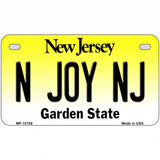 N Joy NJ New Jersey Metal Novelty License Plate 7" x 4" (MP)