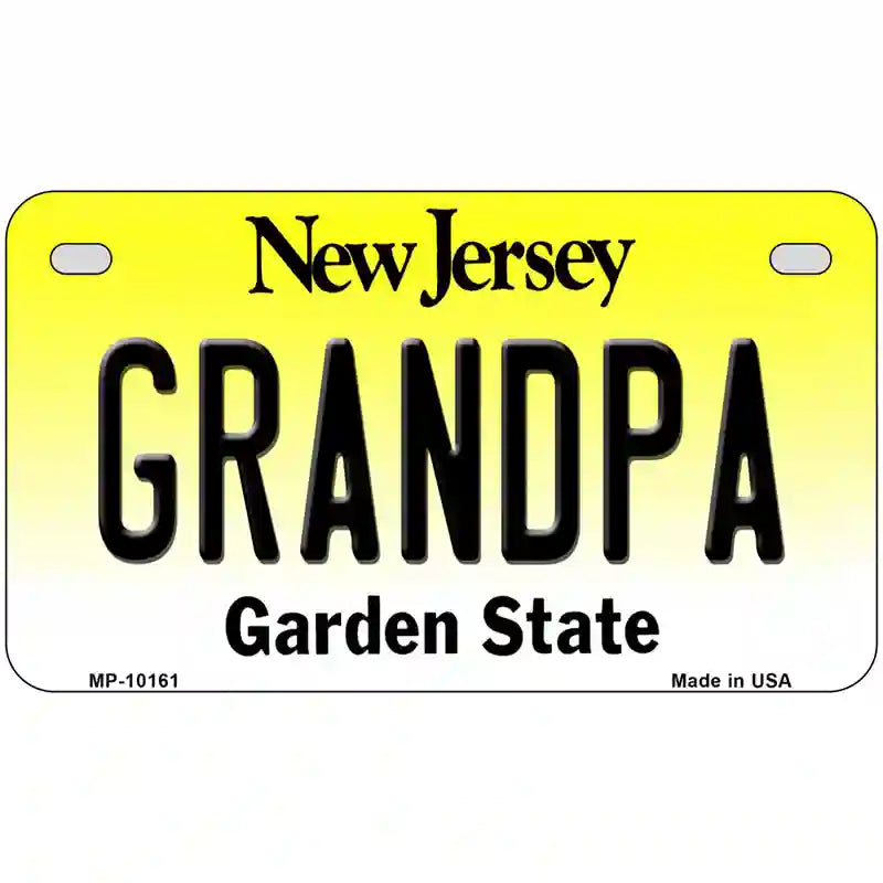 Grandpa New Jersey Metal Novelty License Plate 7" x 4" (MP)