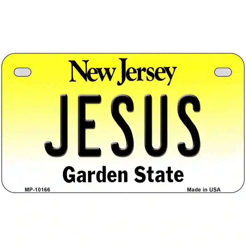 Jesus New Jersey Metal Novelty License Plate 7" x 4" (MP)