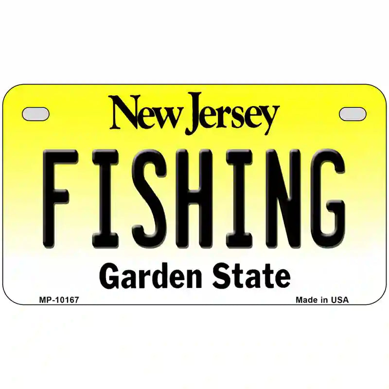 Fishing New Jersey Metal Novelty License Plate 7" x 4" (MP)