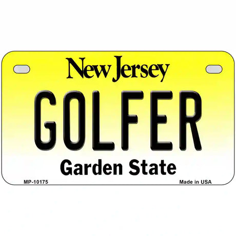 Golfer New Jersey Metal Novelty License Plate 7" x 4" (MP)