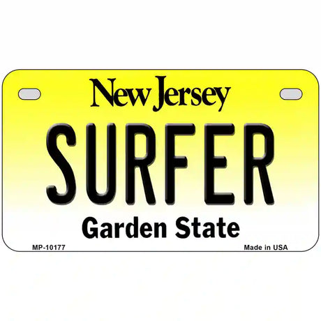 Surfer New Jersey Metal Novelty License Plate 7" x 4" (MP)