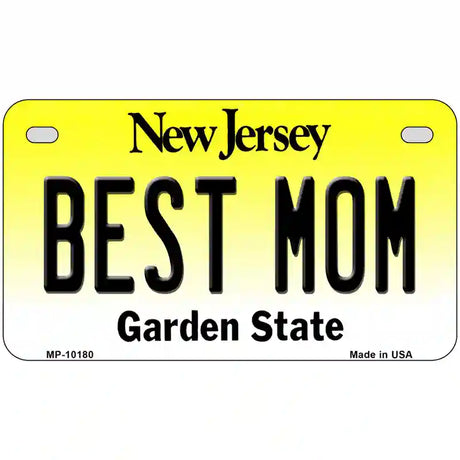 Best Mom New Jersey Metal Novelty License Plate 7" x 4" (MP)