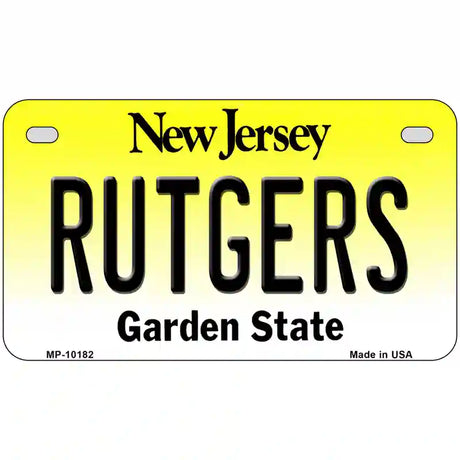 Rutgers New Jersey Metal Novelty License Plate