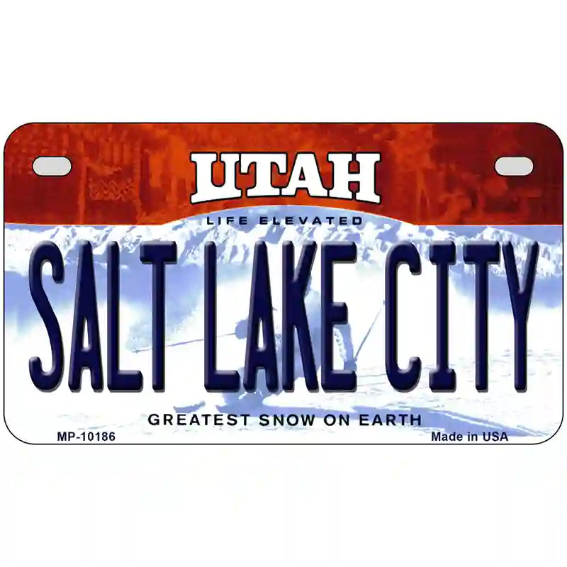 Salt Lake City Utah Metal Novelty License Plate 7" x 4" (MP)