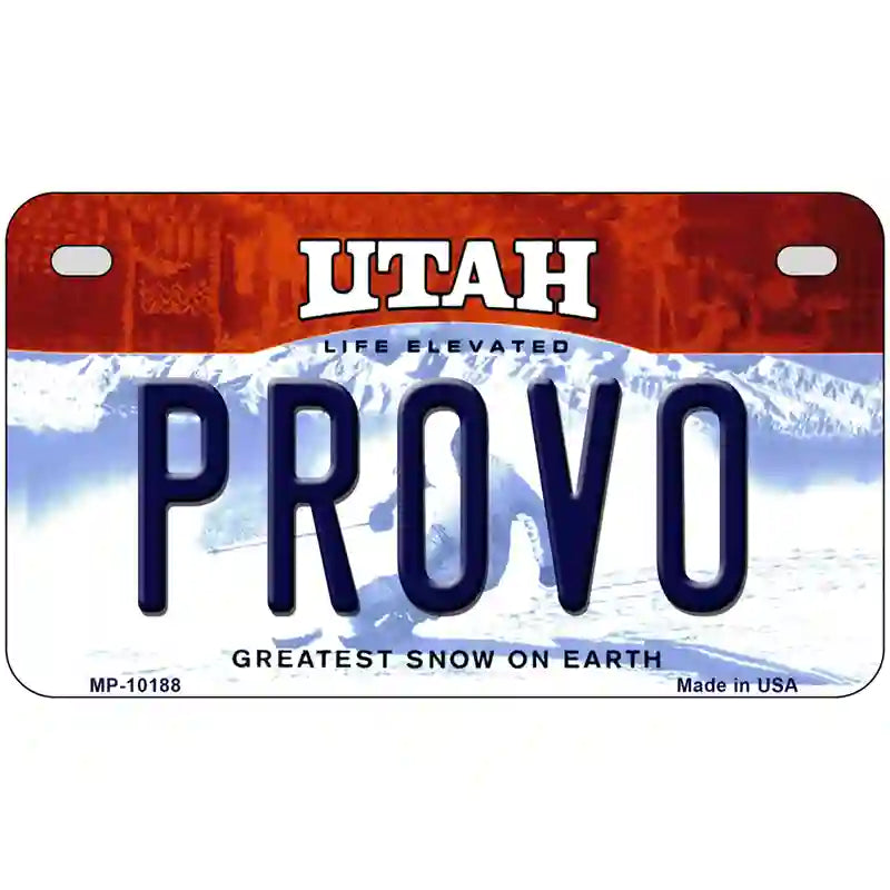 Provo Utah Metal Novelty License Plate 7" x 4" (MP)