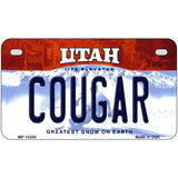 Cougar Utah Metal Novelty License Plate 7" x 4" (MP)