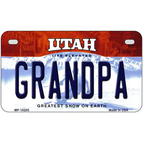 Grandpa Utah Metal Novelty License Plate 7" x 4" (MP)