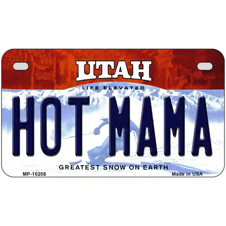 Hot Mama Utah Metal Novelty License Plate 7" x 4" (MP)