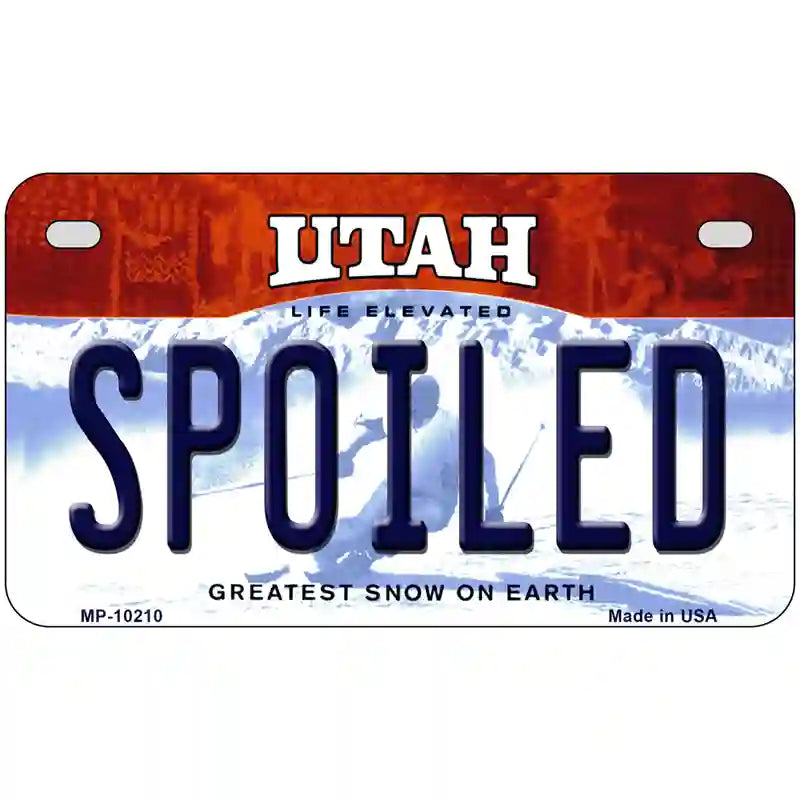 Spoiled Utah Metal Novelty License Plate 7" x 4" (MP)