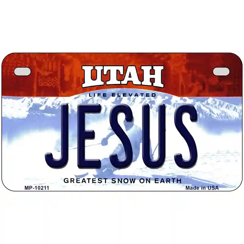 Jesus Utah Metal Novelty License Plate 7" x 4" (MP)