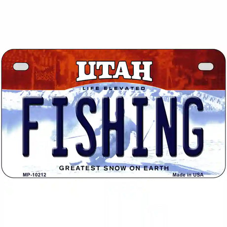 Fishing Utah Metal Novelty License Plate 7" x 4" (MP)