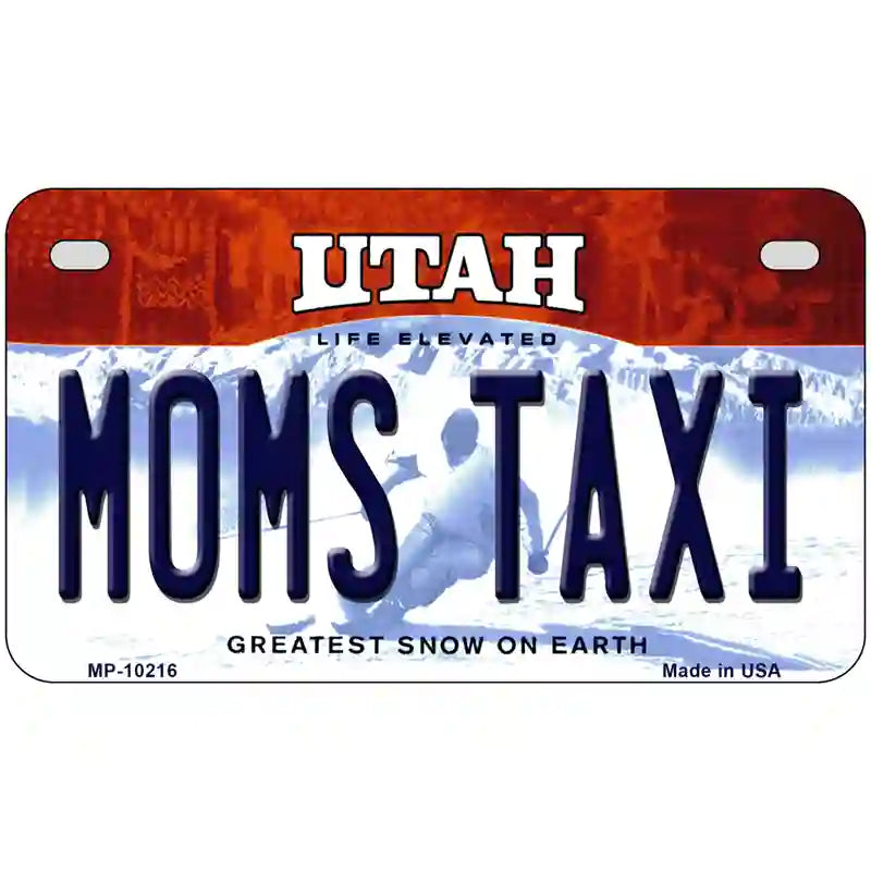 Moms Taxi Utah Metal Novelty License Plate 7" x 4" (MP)