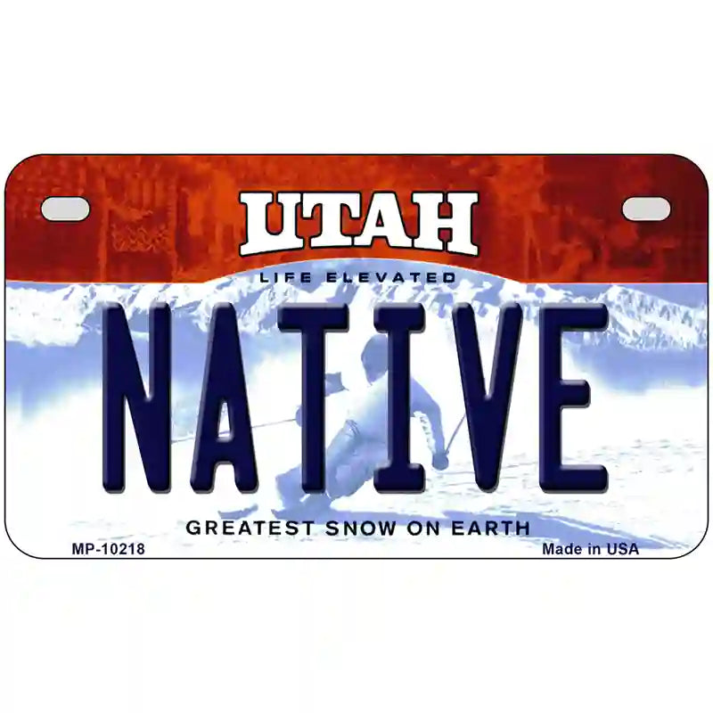 Native Utah Metal Novelty License Plate 7" x 4" (MP)