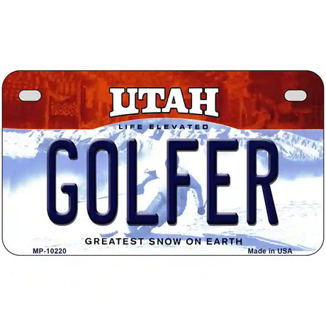 Golfer Utah Metal Novelty License Plate