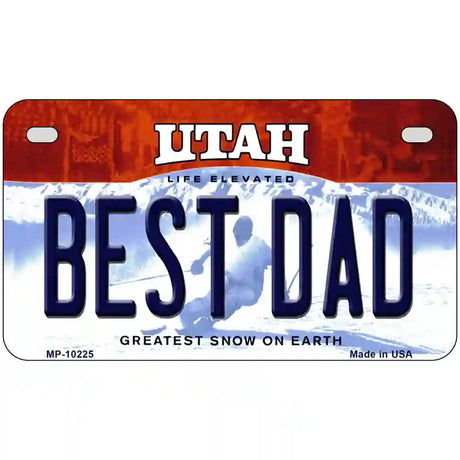 Best Dad Utah Metal Novelty License Plate 7" x 4" (MP)