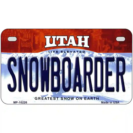 Snowboarder Utah Metal Novelty License Plate 7" x 4" (MP)