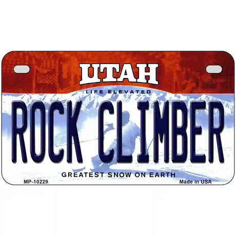 Rock Climber Utah Metal Novelty License Plate 7" x 4" (MP)