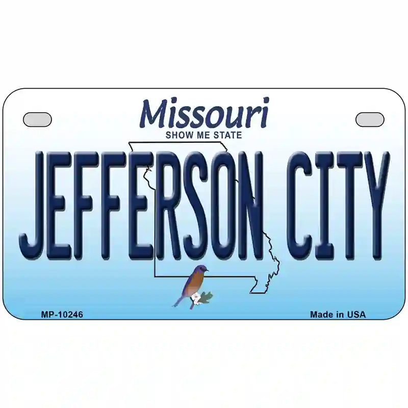 Jefferson City Missouri Metal Novelty License Plate 7" x 4" (MP)