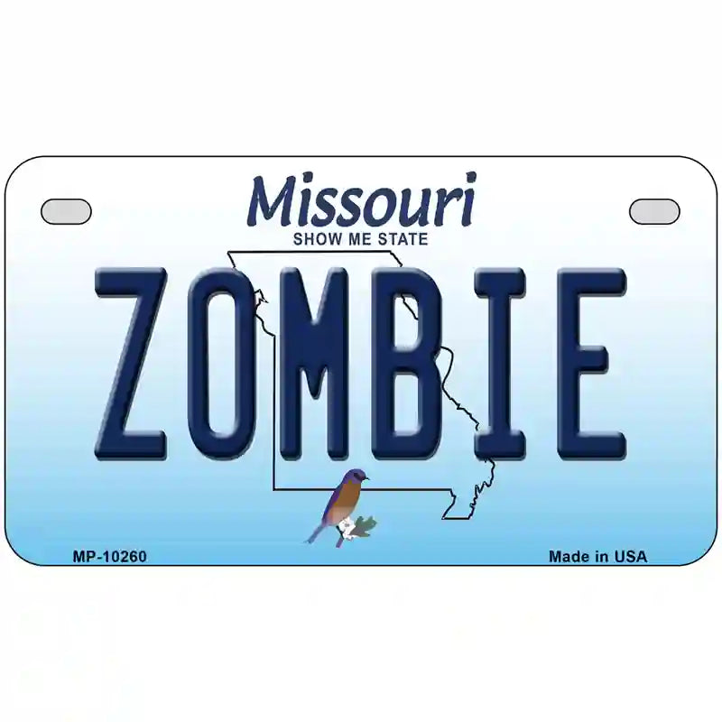 Zombie Missouri Metal Novelty License Plate 7" x 4" (MP)