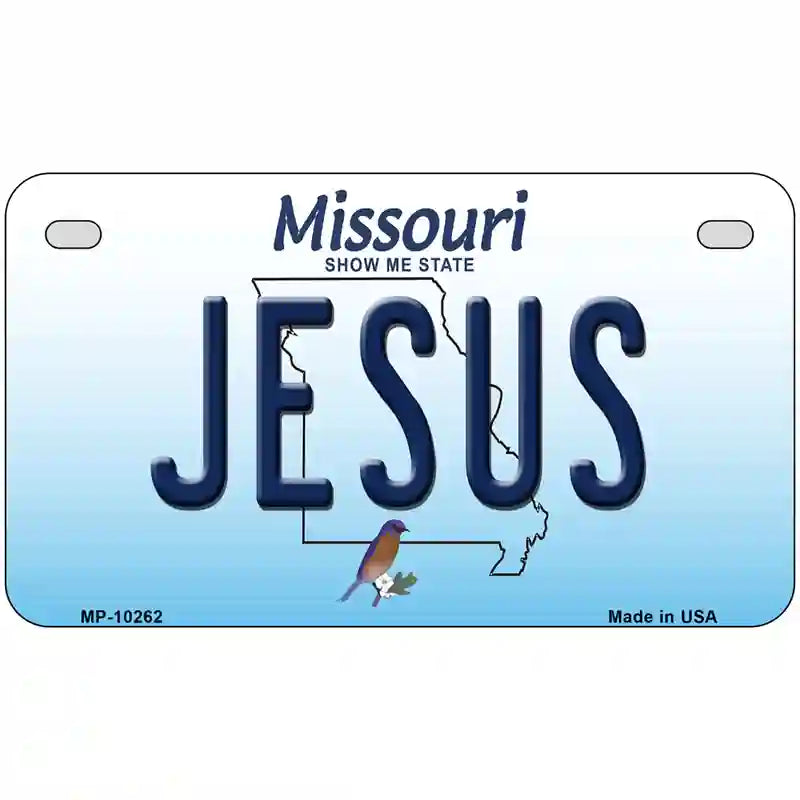 Jesus Missouri Metal Novelty License Plate 7" x 4" (MP)