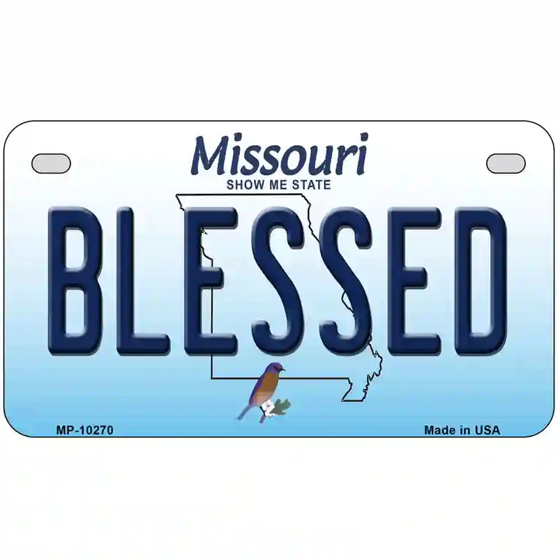 Blessed Missouri Metal Novelty License Plate 7" x 4" (MP)