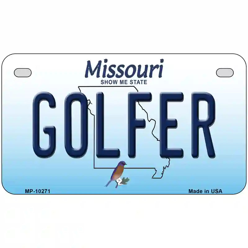 Golfer Missouri Metal Novelty License Plate 7" x 4" (MP)