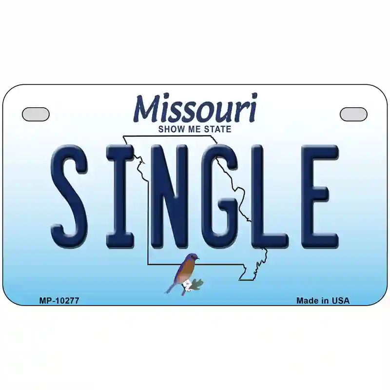 Single Missouri Metal Novelty License Plate 7" x 4" (MP)