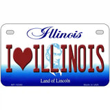 I Love Illinois Metal Novelty License Plate 7" x 4" (MP)