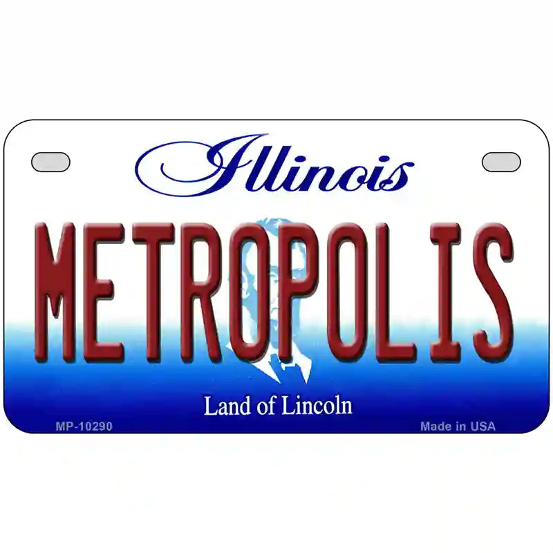 Metropolis Illinois Metal Novelty License Plate 7" x 4" (MP)