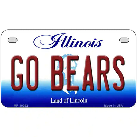 Go Bears Illinois Metal Novelty License Plate 7" x 4" (MP)