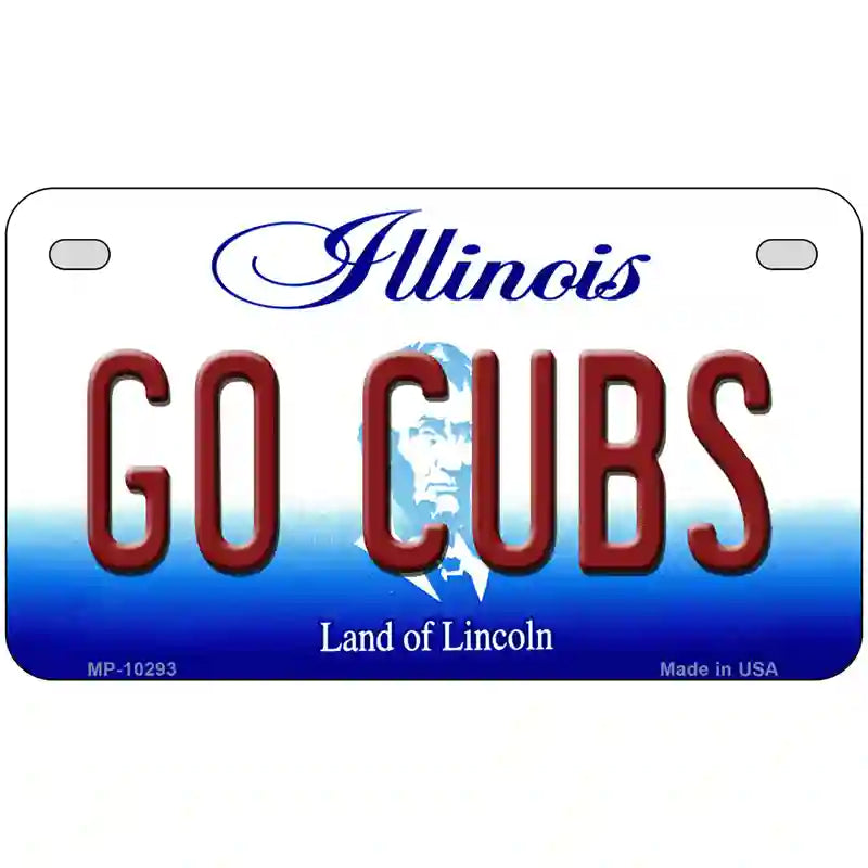 Go Cubs Illinois Metal Novelty License Plate 7" x 4" (MP)