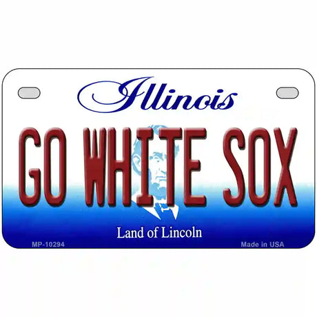 Go White Sox Illinois Metal Novelty License Plate 7" x 4" (MP)