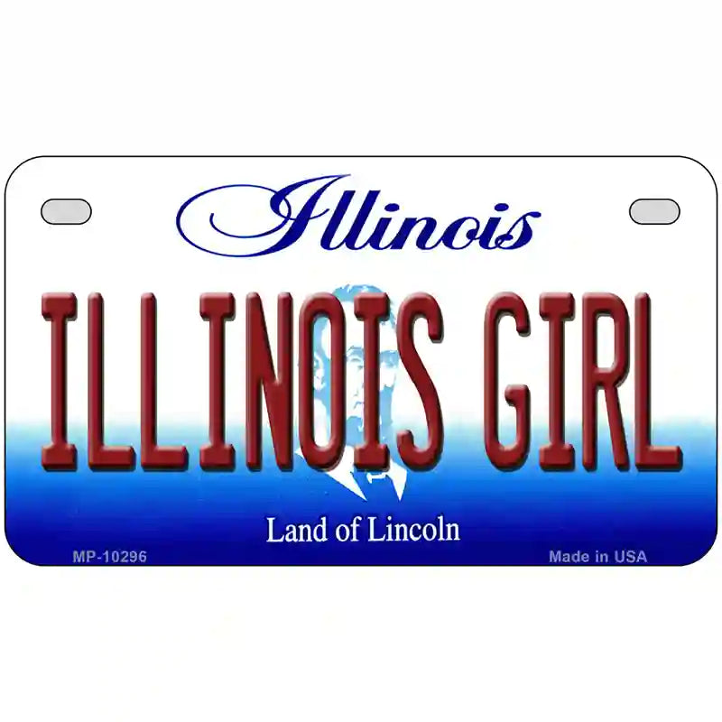 Illinois Girl Illinois Metal Novelty License Plate 7" x 4" (MP)