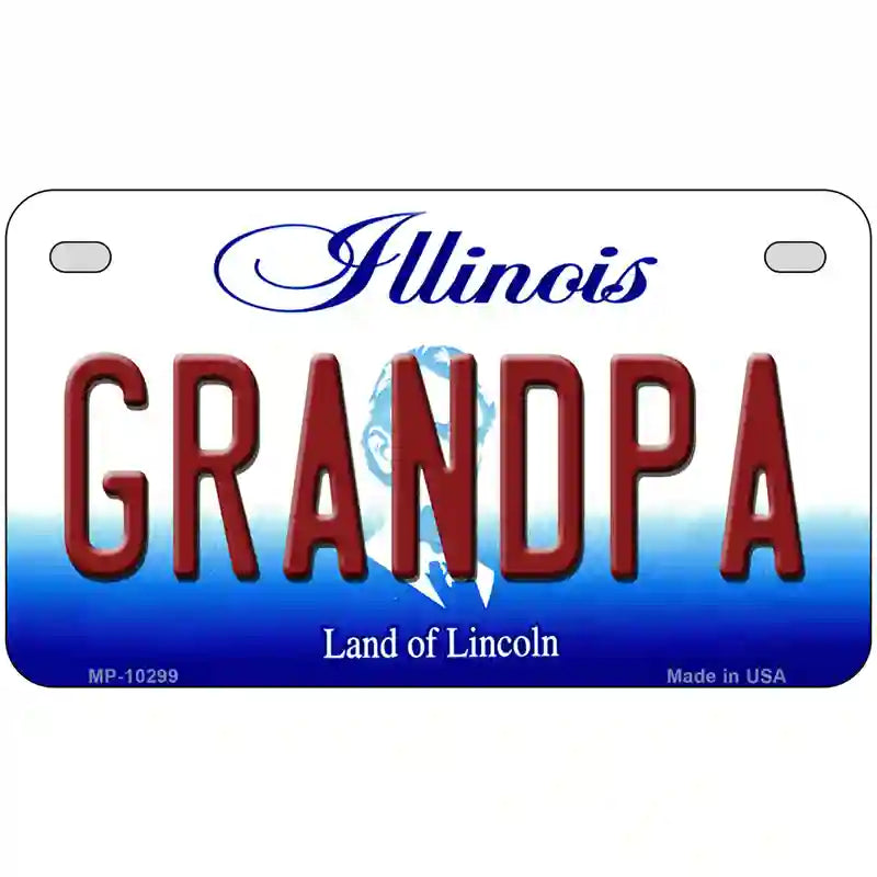 Grandpa Illinois Metal Novelty License Plate 7" x 4" (MP)