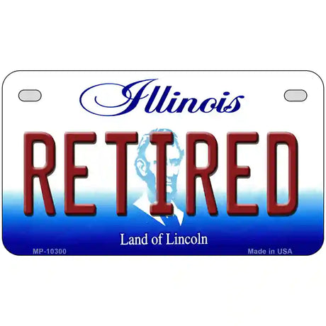 Retired Illinois Metal Novelty License Plate 7" x 4" (MP)