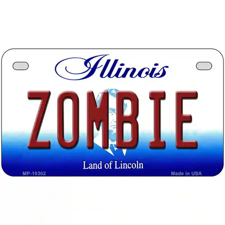 Zombie Illinois Metal Novelty License Plate 7" x 4" (MP)