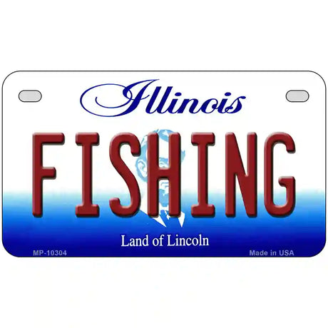 Fishing Illinois Metal Novelty License Plate 7" x 4" (MP)